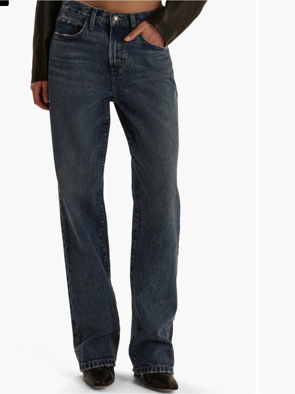 Revolve Women’s favorite daughter Black Straight-Leg Jeans - Tommy asphalt